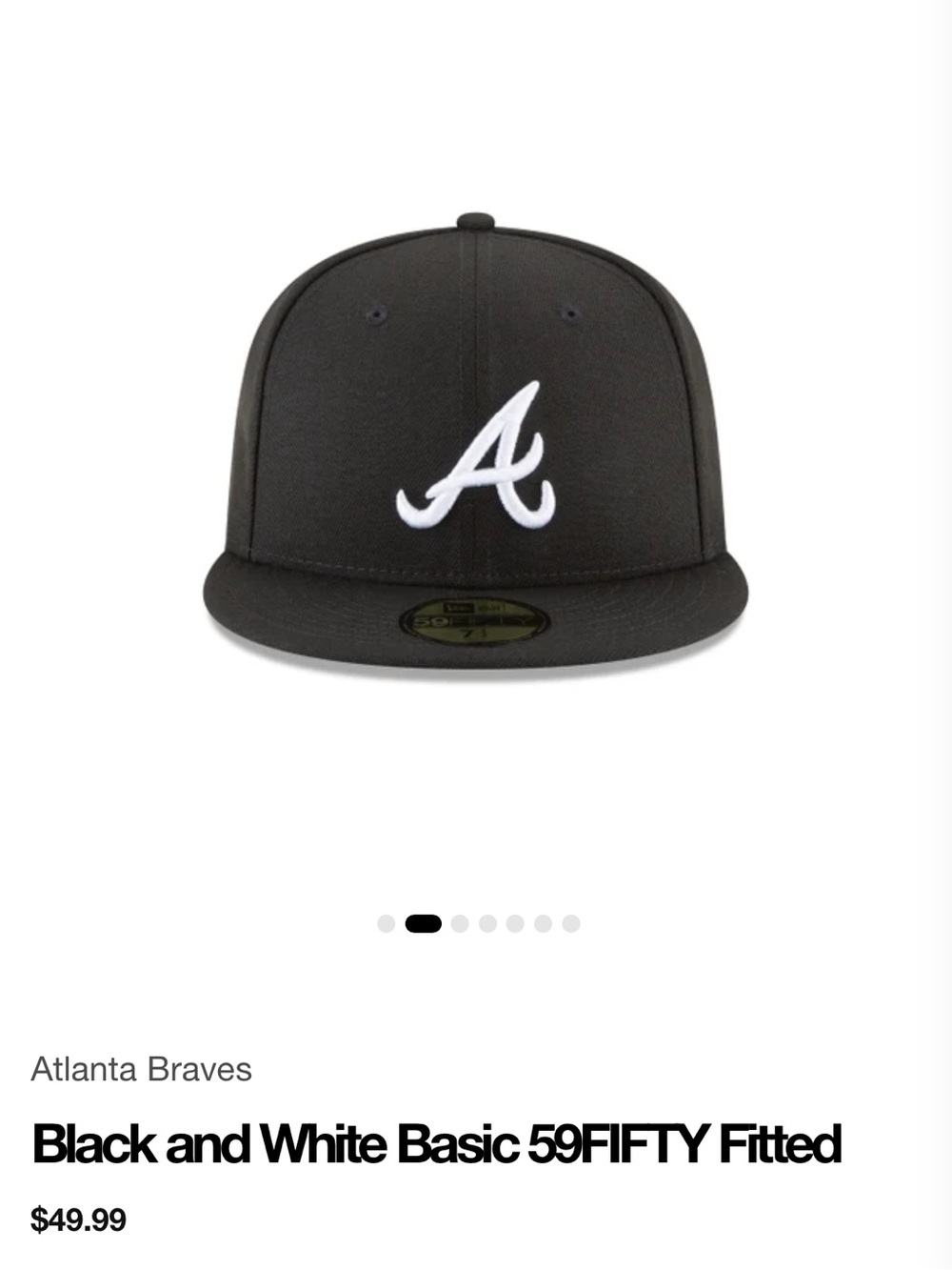 Atlanta Braves Black & White Fitted 59FIFTY Hat